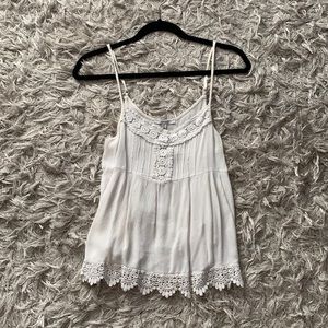 White Flowy Tank Top